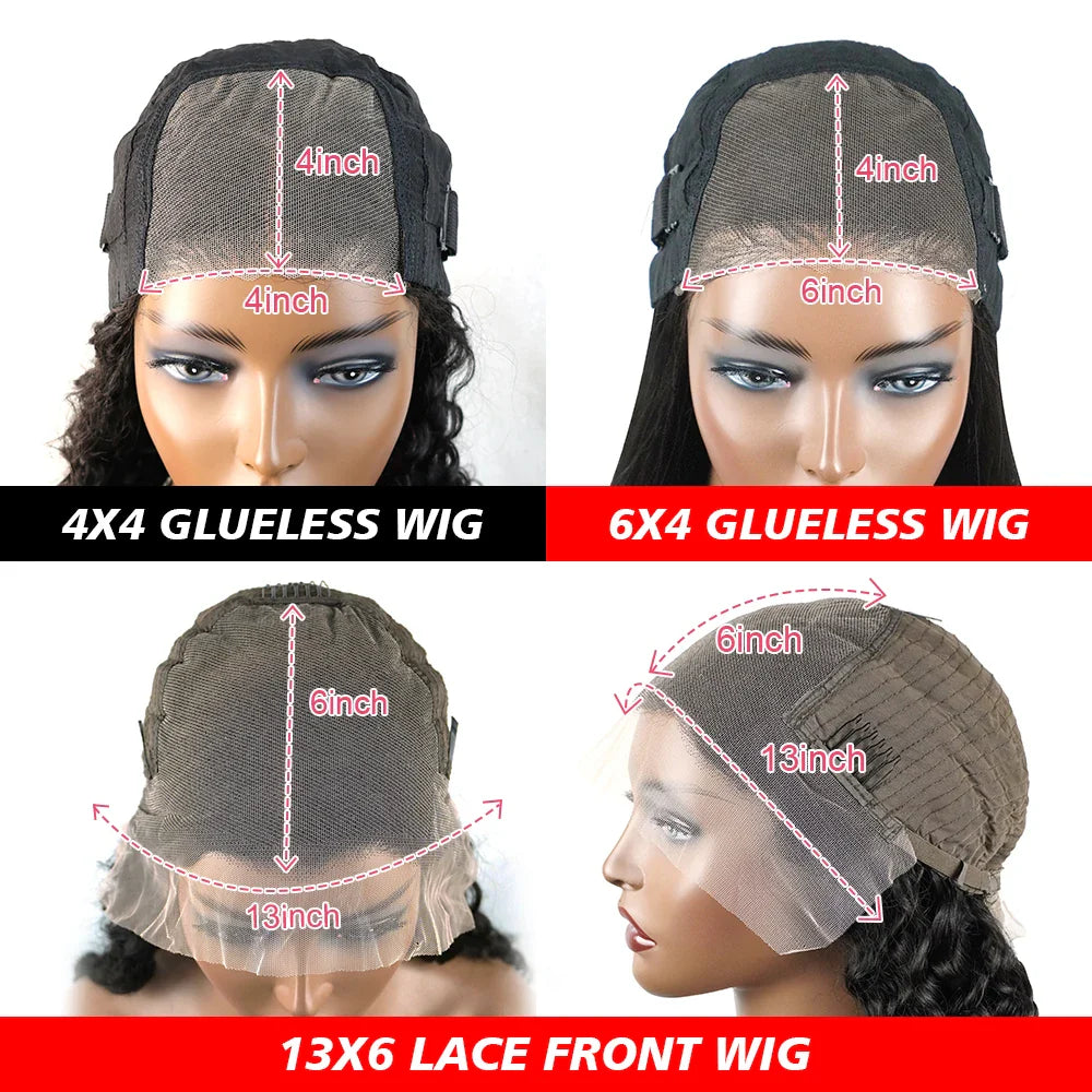 Pre-Cut Glueless 13x6 HD Lace Frontal Wig – 40 Inch Straight Human Hair, Pre-Plucked Ready-to-Wear for Women