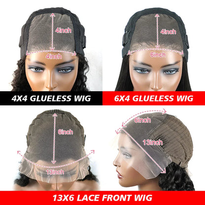 Pre-Cut Glueless 13x6 HD Lace Frontal Wig – 40 Inch Straight Human Hair, Pre-Plucked Ready-to-Wear for Women