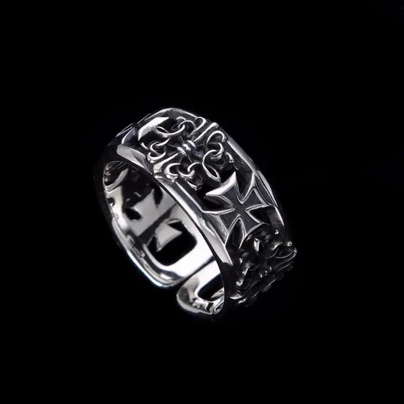 New Retro Cross Hip-Hop Punk Style Opening Ring for Men