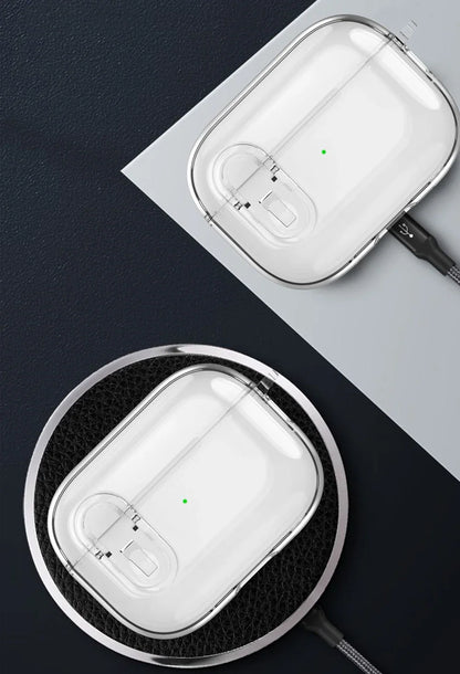 Transparent Crystal Wireless Bluetooth Earphone Case for AirPods Pro 2 – TPU Clear Switch Lock Cover for AirPods 4 (2024)