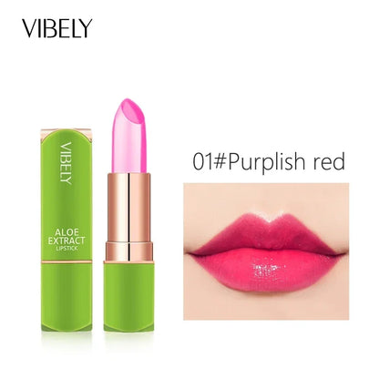 Spring Aloe Vera Moisturizing Lipstick – Long-Lasting Nourishing Temperature-Change Lip Balm & Gloss