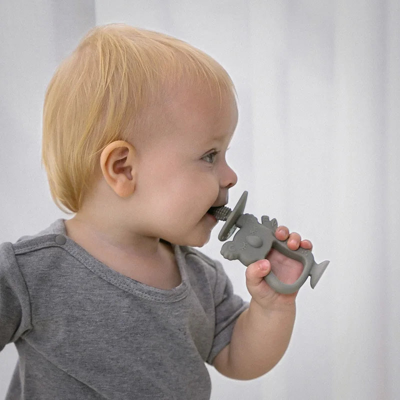 Baby Silicone Training Toothbrush: BPA-Free Koala Design - Safe Teether Chew Toy for Infants, Toddler Teething Ring Accessory
