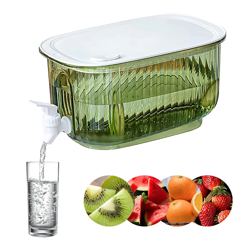 Cold Water Bottle Dispenser Jug – Plastic Tea Pot with Faucet, Juice Pitcher for Drinks, Ideal for Fridge and Drinkware