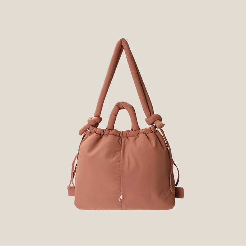 2023 Casual Nylon Padded Tote Bag – Soft Puffer Shoulder & Crossbody Handbag for Women, Large Capacity Vintage Design