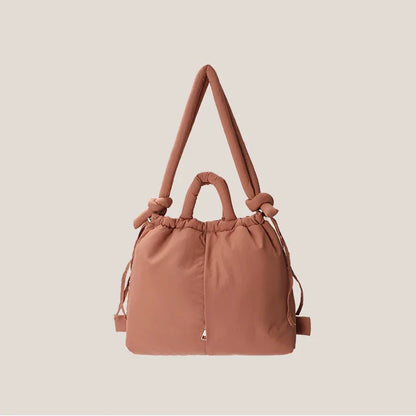 2023 Casual Nylon Padded Tote Bag – Soft Puffer Shoulder & Crossbody Handbag for Women, Large Capacity Vintage Design