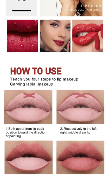 Fit Colors 13pcs Matte Lip Liner Pencil Set – Waterproof, Non-Stick, Long-Lasting Lip Pencil with Case and Hook