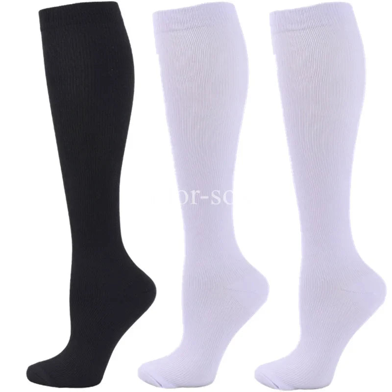 3 Pairs Knee High Compression Socks – Anti-Fatigue Support Stockings for Varicose Veins, Pain Relief & Sports Recovery (Men & Women)