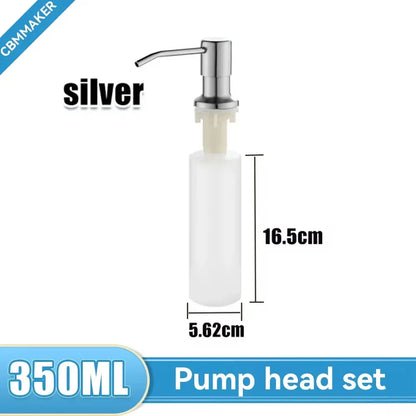 500ml Stainless Steel Liquid Soap Dispenser — Hand Press Pump Bottle for Kitchen Sink
