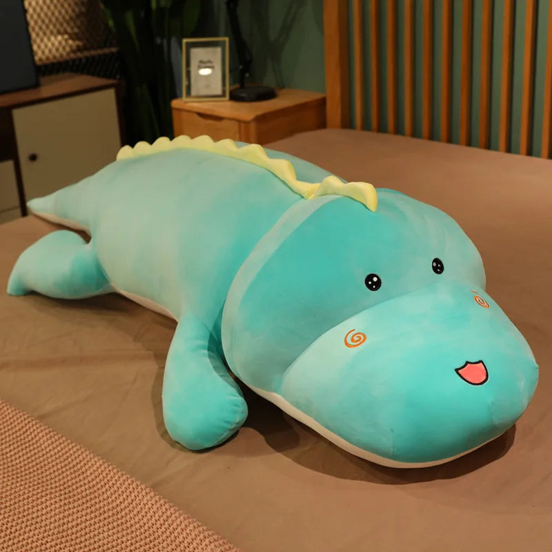 80CM Big Long Dinosaur Plush Toy – Soft Cartoon Crocodile Stuffed Doll Pillow for Kids, Birthday Gift for Boys & Girls