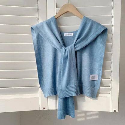 Lightweight Knitted Shawl for Women – Style Summer Cape with Fake Collar