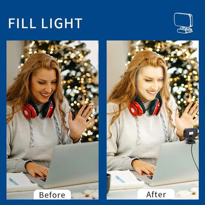 Video Conference 6500K Portable LED Light Cube – Laptop Webcam Light for Zoom Calls, Live Streaming & Video Lighting