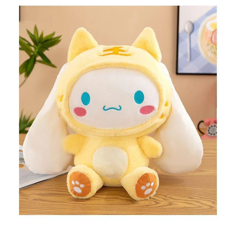 Kawaii Sanrio Cinnamoroll Plushie Toy – Heart Shaped Soft Stuffed Doll, Cute Japanese Cartoon Toy for Children's Birthday Gift