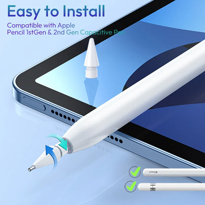 Replacement Tips for Apple Pencil 1st/2nd Gen – Upgraded Durable Nibs for iPad Pro Pencil