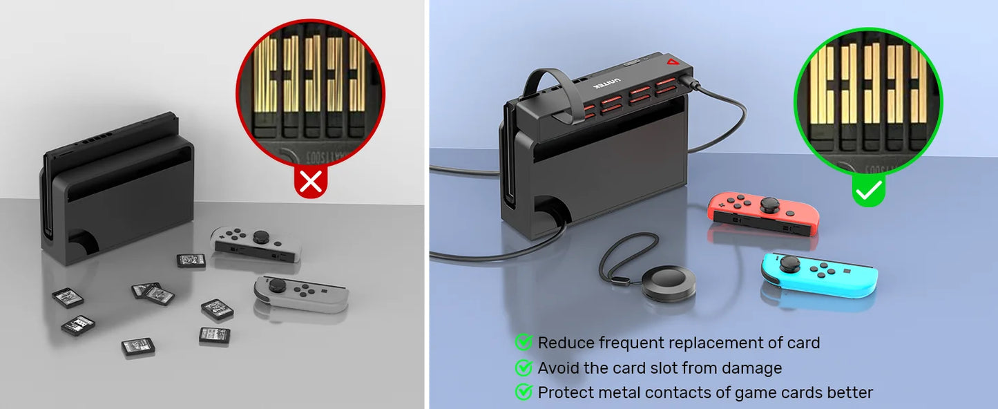 Nintendo Switch OLED Game Switcher — One-Key Fast Switching Multi-Game Card Reader with 5M Wireless Control Accessory