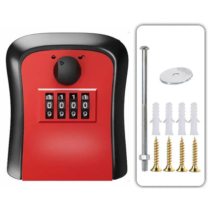 Wall Mount Key Lock Box - Outdoor Combination Lock Key Safe Storage Holder with 5 Key Capacity