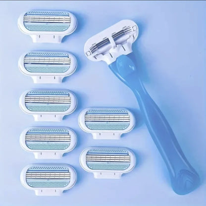 3-Layer Women’s Manual Razor — Replaceable Head Shaver for Armpit, Bikini & Body Hair Removal