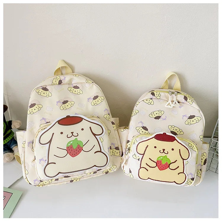 Anime Cartoon Kuromi, Melody & Cinnamoroll Backpack – Kawaii Canvas Schoolbag for Boys & Girls, Hello Kitty Fashion Kids Backpack