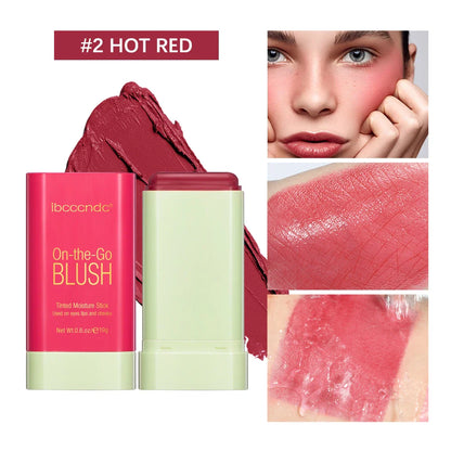 Waterproof Cream Blush Stick — High-Pigment Makeup Rouge for Brightening Skin Tone