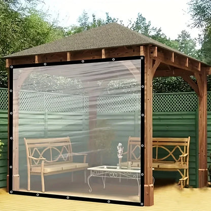 Clear Waterproof Polyester Tarp – Reinforced Grommet Cover for Garden, Patio & Outdoor Protection