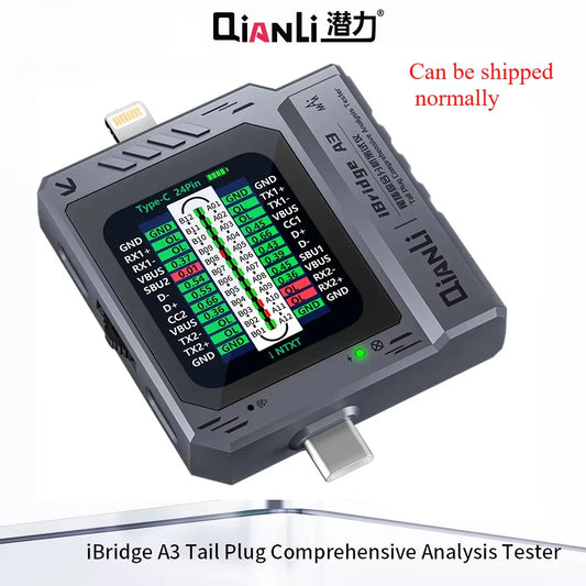 QIANLI iBridge A3 Mobile Tail Plug Detector | Supports Lightning & Type-C Devices for iPhone, Huawei, Samsung & More