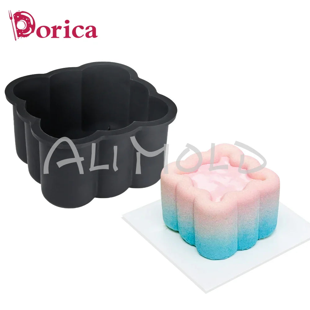 Dorica Silicone Baking Mold — Round, Heart, Star & Square Bento Cake, Chocolate, Mousse, Soap & Candle Moulds for Kitchen Bakeware