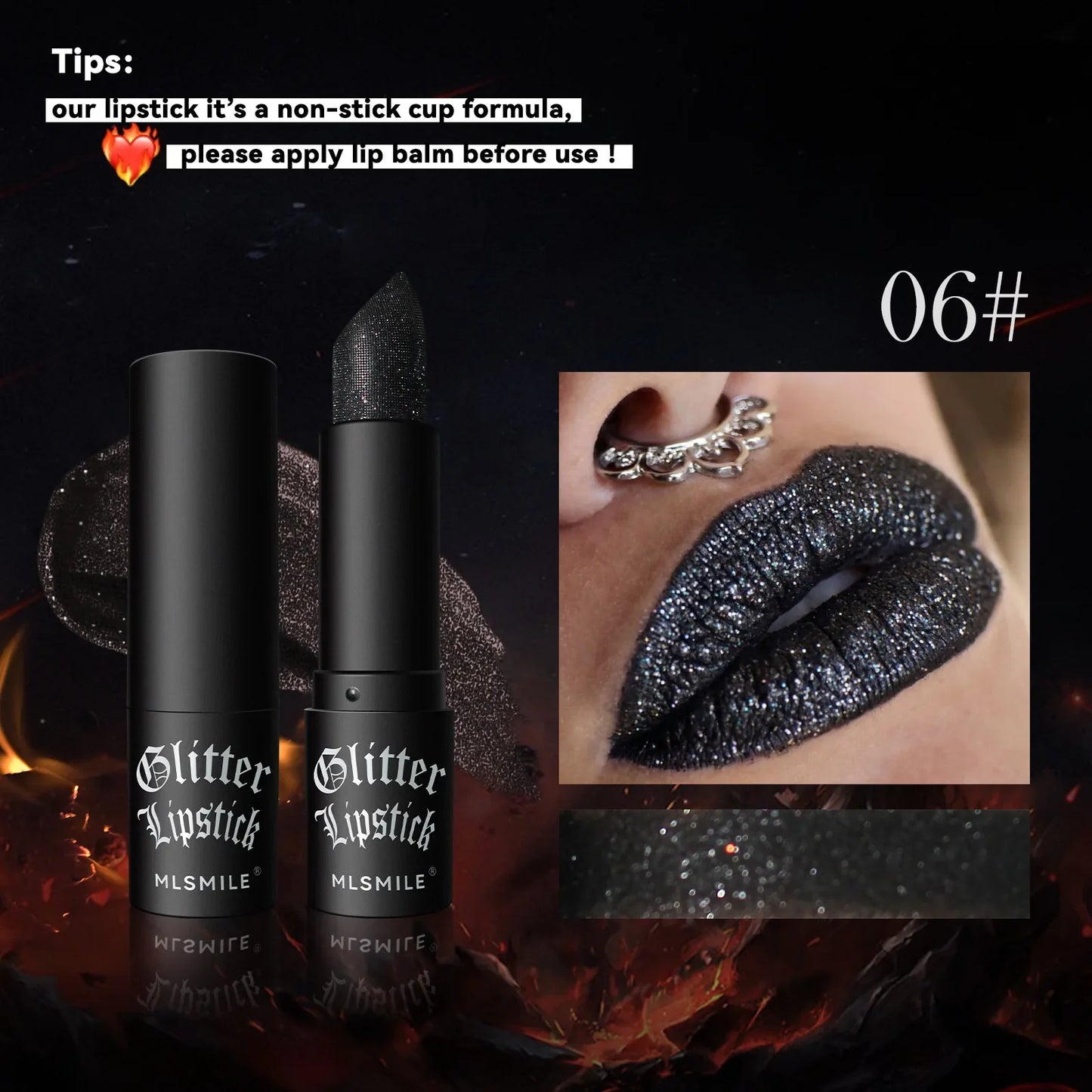 7-Color Glitter Lipstick – Waterproof, Long-Lasting Diamond Pearlescent Metallic Lip Gloss for Women