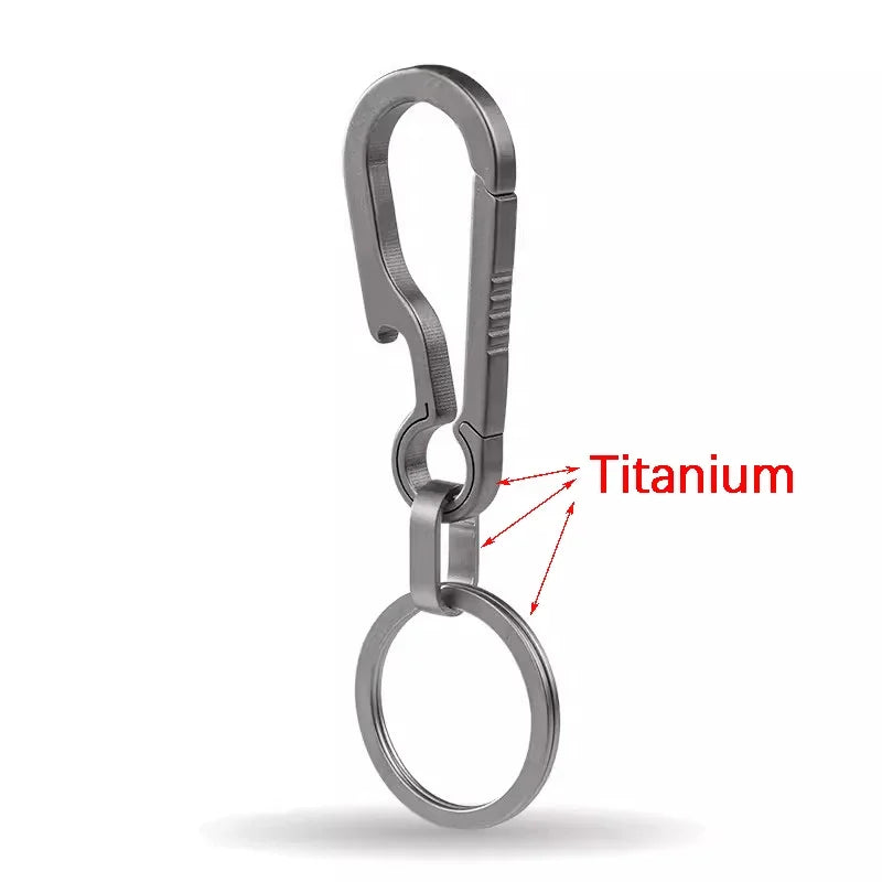 Titanium Carabiner Keychain – Hook Key Ring with Bottle Opener for Camping, Hiking & Outdoor Travel