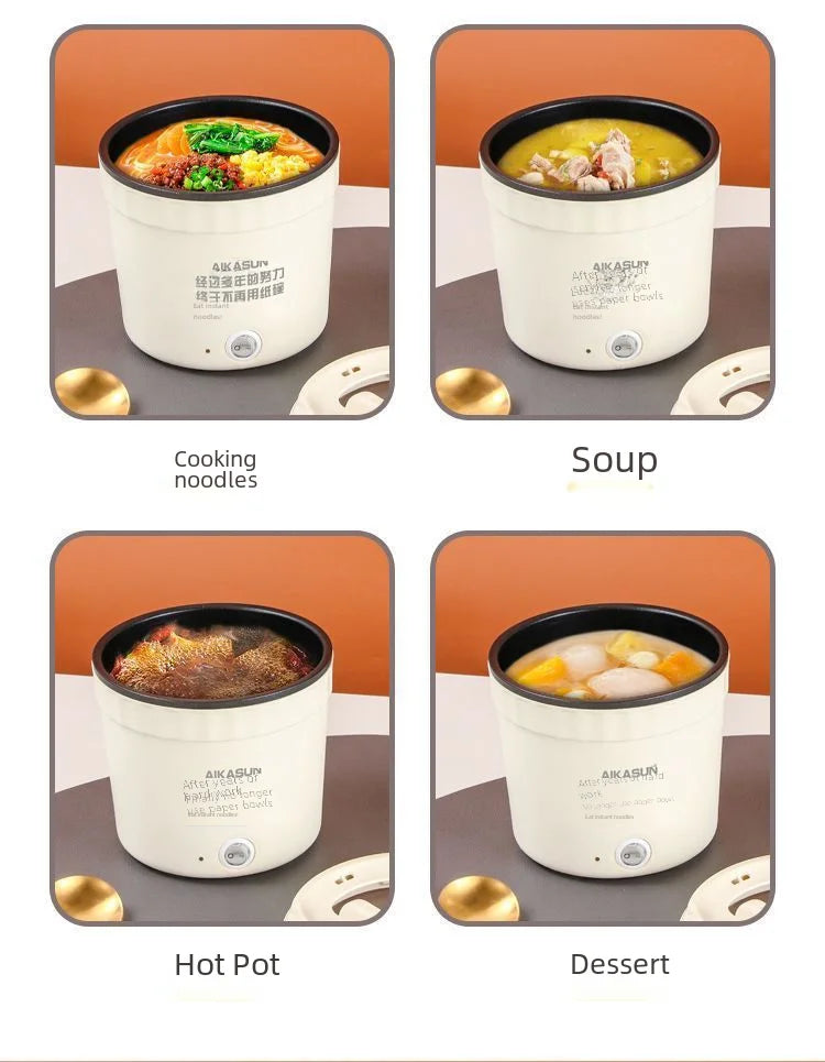 220V Mini Electric Cooking Pot – Multifunctional Rice Cooker, Hot Pot, Noodles, Porridge & Frying Pan