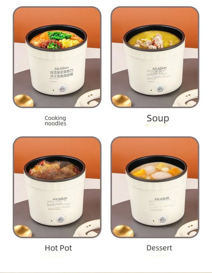220V Mini Electric Cooking Pot – Multifunctional Rice Cooker, Hot Pot, Noodles, Porridge & Frying Pan