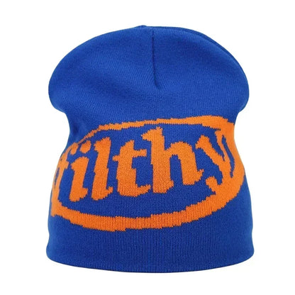 Y2K Letter Knitted Beanie Cap – Unisex Winter Autumn Warm Ski Skullcap, Hip Hop Streetwear Ear Cover Hat for Men & Women
