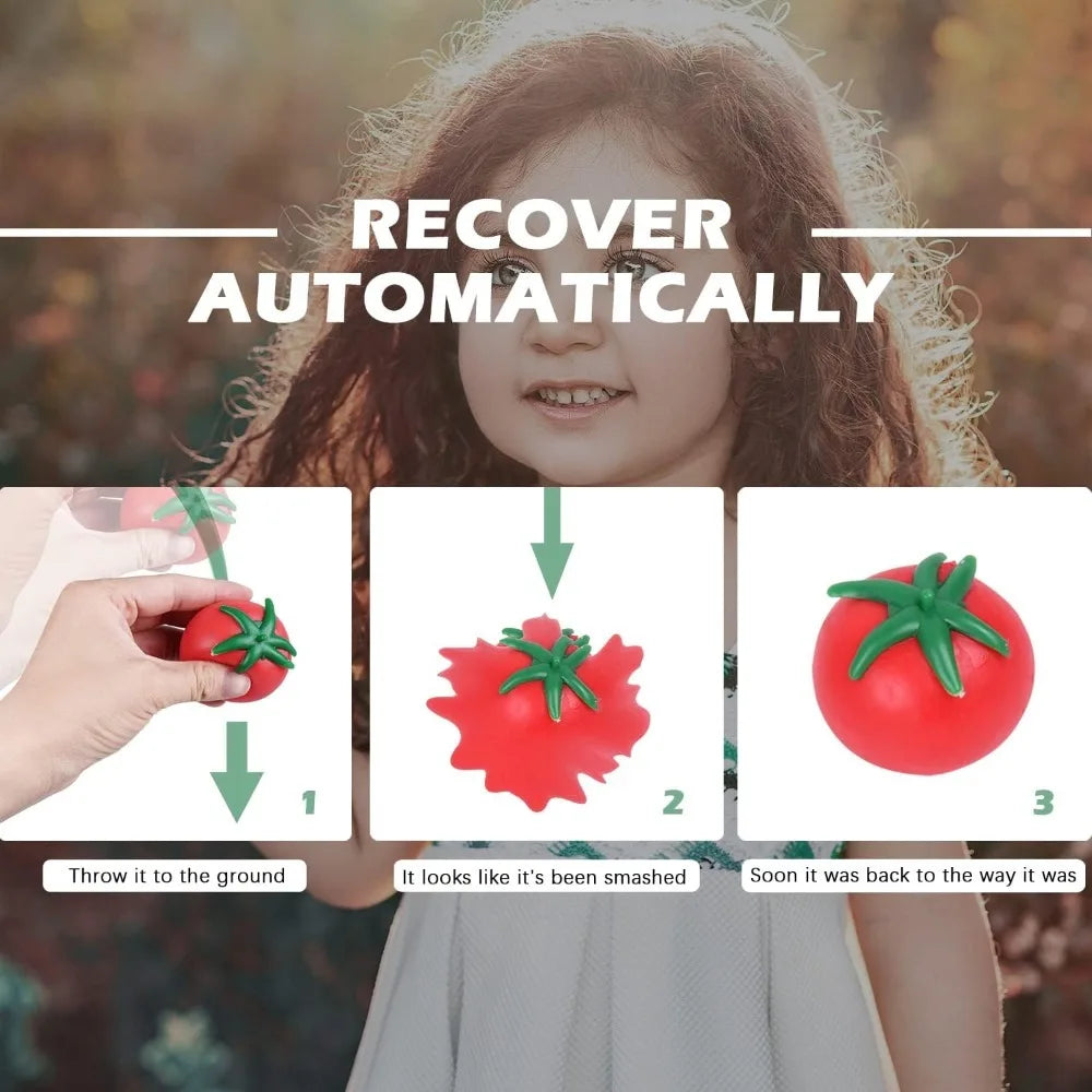 Tomato Squishy Stress Ball – Soft Fidget Sensory Toy for Kids & Adults, Slow Rebound Squeeze Toy