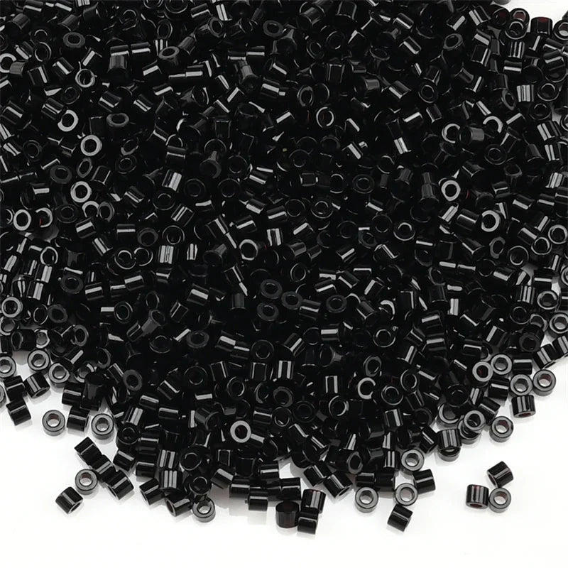 1000Pcs 1.6x1.3mm Japan Glass Seed Beads 11/0 – Cylindrical Loose Beads for DIY Statement Jewelry Making (5g Pack)