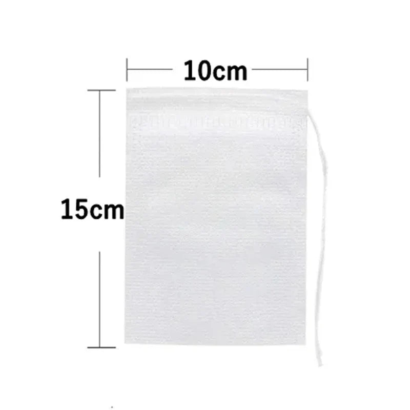 50/100PCS Disposable Tea Filter Bags - Non-Woven Empty Tea Infuser Pouches with String