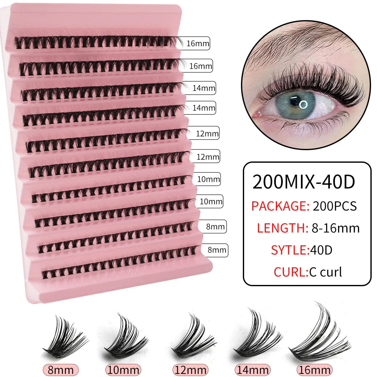 YSDO Premade Volume Fans Eyelash Extensions – 10/14 Rows Natural Mink Individual Cluster Lashes for Makeup