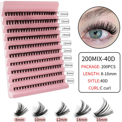 YSDO Premade Volume Fans Eyelash Extensions – 10/14 Rows Natural Mink Individual Cluster Lashes for Makeup