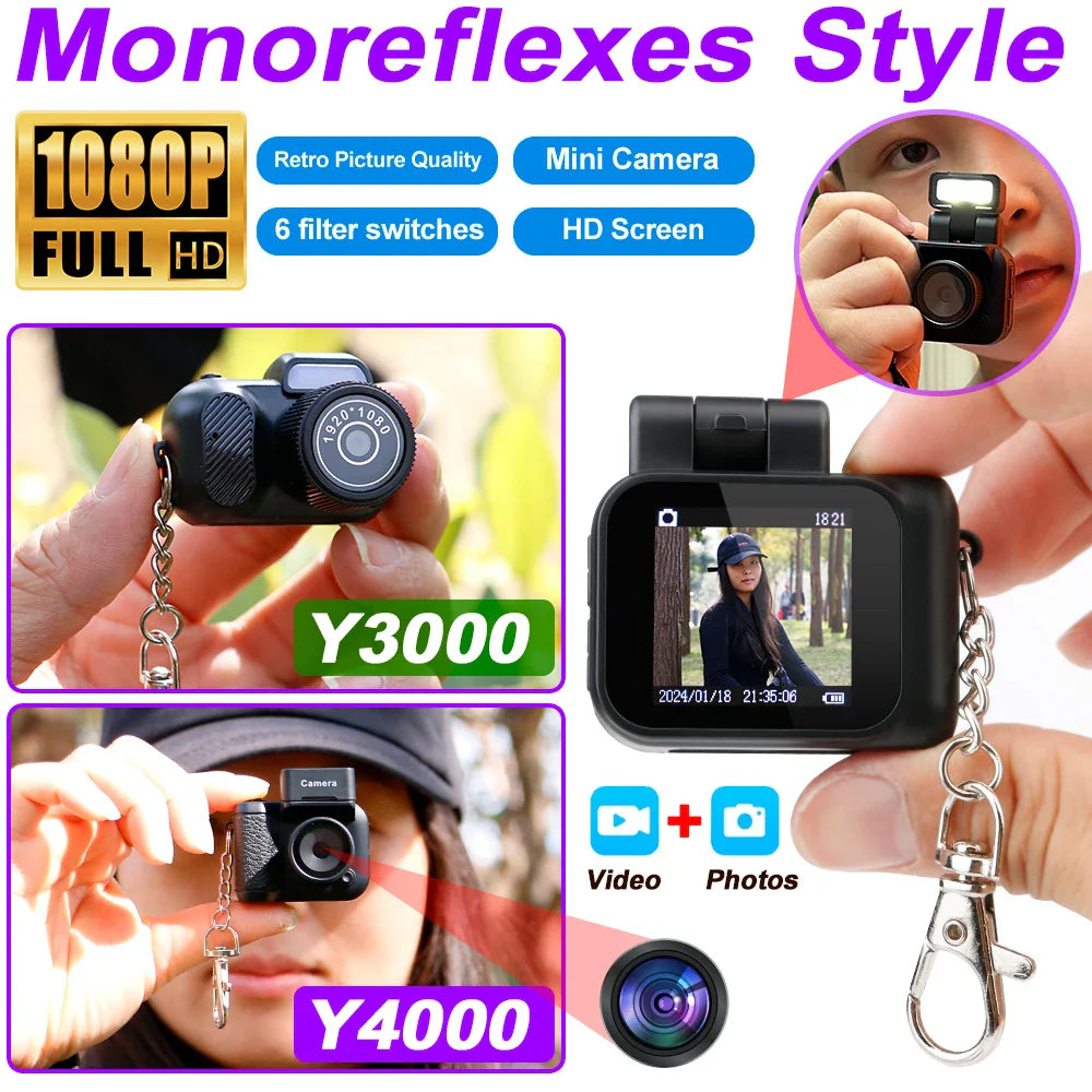 2025 New Mini DV Camera Y4000 HD 1080P – Portable Pocket Audio Video Recorder with Screen for Kids & Students