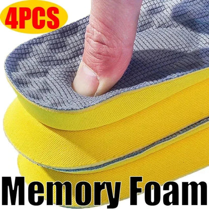 4PCS Soft Latex Memory Foam Insoles – Breathable Orthopedic Shoe Inserts for Men & Women Sports Running Foot Support Cushion Pads