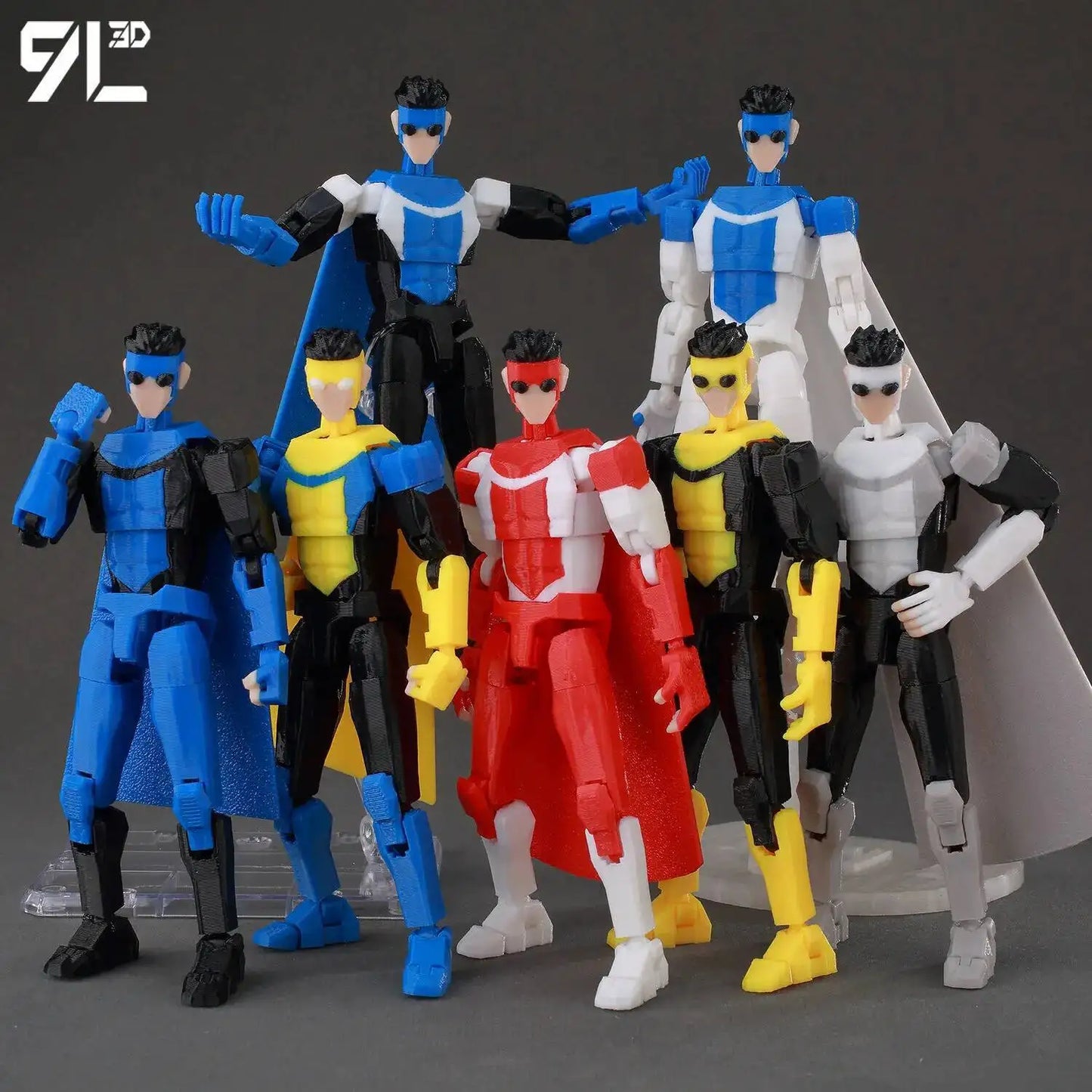 3D Printed Invincible 2.0 Superheroes Action Figures – Multi-Jointed Anime Toy Model Ornaments Gifts