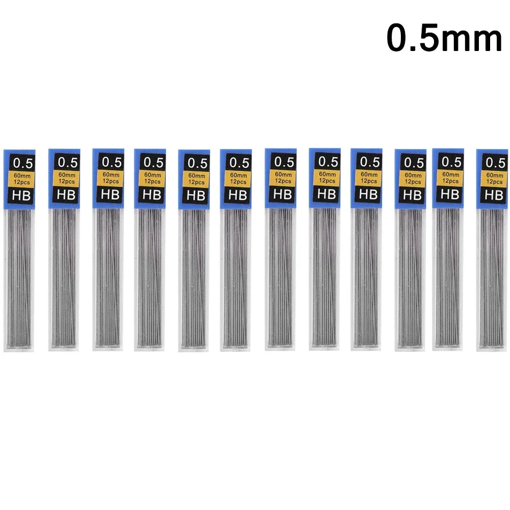 Mechanical Pencil Lead Refill Set 0.3–2.0mm HB – Multi-Size Press Automatic Pencil Leads for Drawing, Painting & Student Stationery
