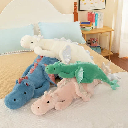 150cm Small Flying Dragon Plush Doll – Soft Stuffed Dinosaur Pillow Cushion, Christmas Gift for Kids & Girls