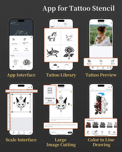 TP31 Thermal Tattoo Stencil Printer – Wireless Bluetooth Mini Portable Printer with Transfer Paper for Tattoo Artists