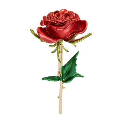 Luxury Tulip Flower Brooch Pin with White Stone – Elegant Rose Floral Jewelry for Women (2023 Design)