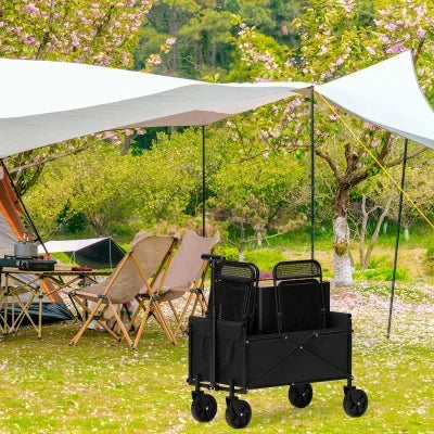 Outdoor Camping Handcart – Foldable Wheels for Easy One-Hand Operation, Portable Cargo Transport for Hiking & Adventures