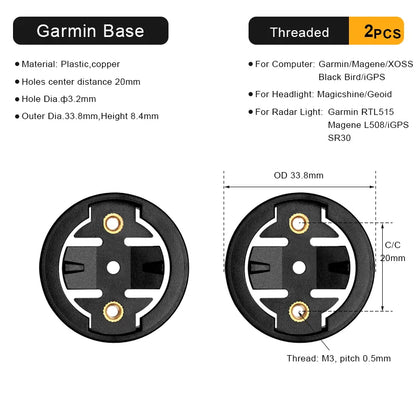 Bike Computer Mount Adapter Base — Replacement Bracket for Garmin, Bryton, Wahoo, Magene Bicycle Computers