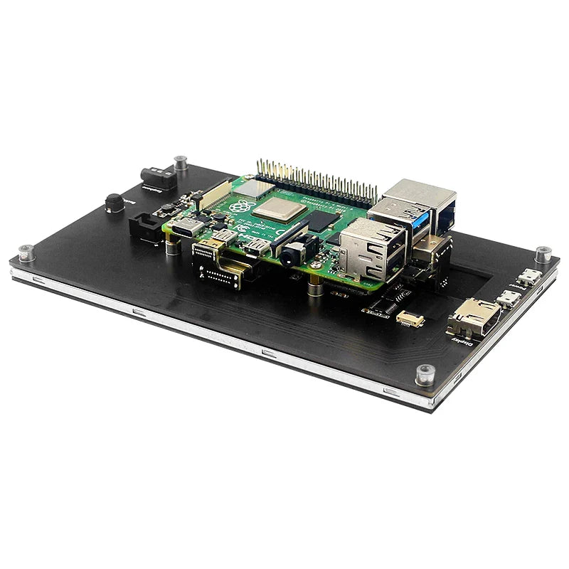 7 Inch Portable IPS Touch Screen Display – 1024x600 Monitor with Optional Speakers for Raspberry Pi 5/4B/3B+, Laptop, PC