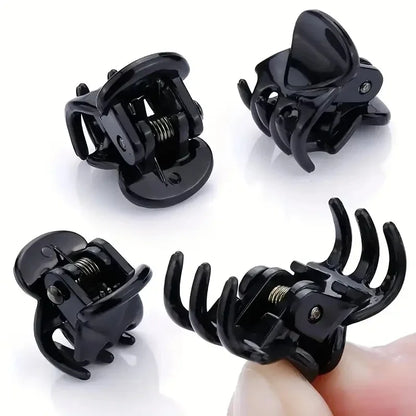 Mini Hair Claw Clips Set - 10-60PCS Plastic Hair Clips for Women & Girls in Black, Brown and Transparent Styles