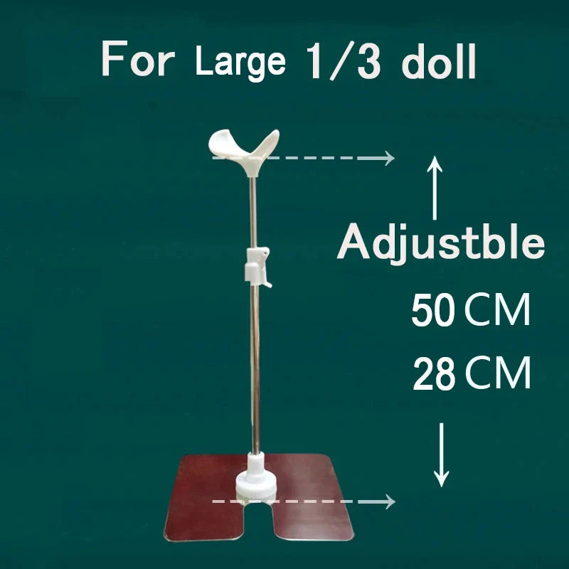 Adjustable Stainless Steel Doll Stand — 1/3, 1/4, 1/6 Universal Display Holder for BJD Dolls