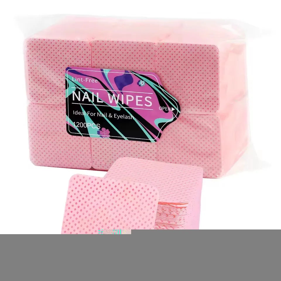 1080-Piece Nail Art Wipes - Lint-Free Cotton Pads for Gel Polish, Eyelash Glue & Beauty Cleaning