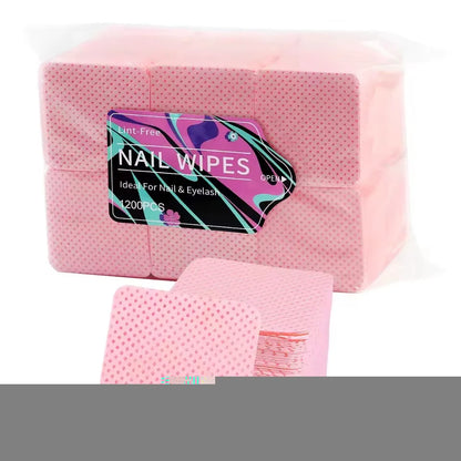 1080-Piece Nail Art Wipes - Lint-Free Cotton Pads for Gel Polish, Eyelash Glue & Beauty Cleaning