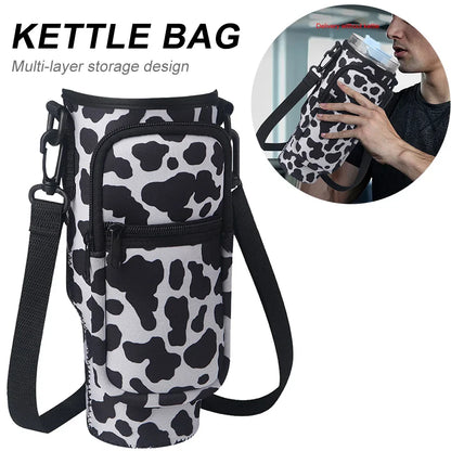 Portable Water Bottle Carrier Bag – Neoprene Holder with Phone Pocket for Stanley 40oz Tumbler with Handle
